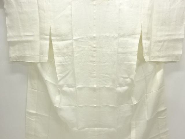 アンティーク　本麻透かし織流水に花模様長襦袢